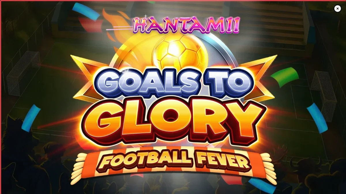 Tampilan visual slot Goals to Glory Football Fever dengan karakter hewan pemain sepak bola